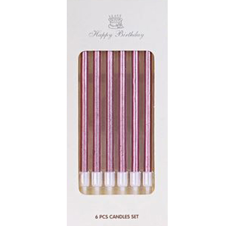 Slim Pink Chrome Birthday Candles